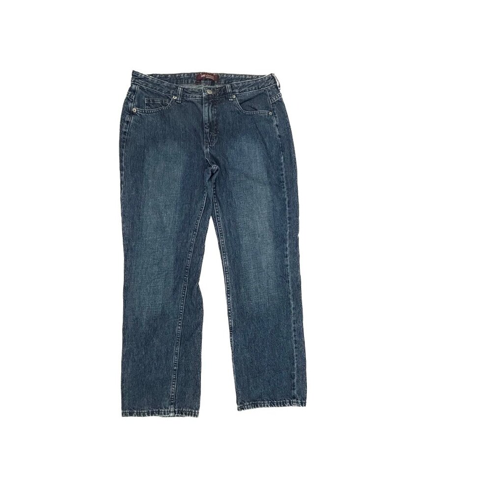 Lee Riveted Ultimate 5 Straight Leg Women's size 12P Dark Wash Blue Denim jeans